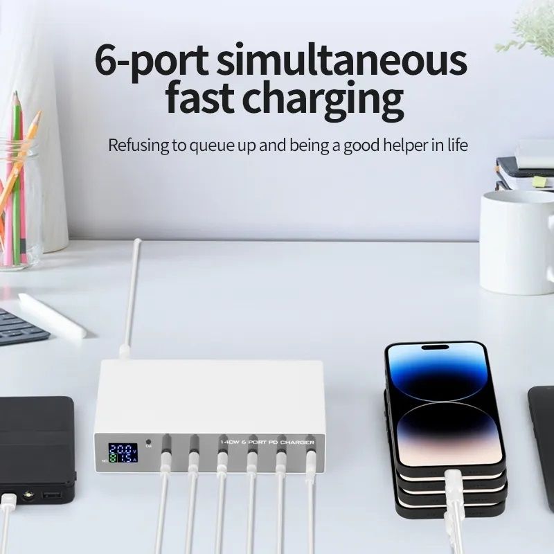 INTACT WLX-X6P 6-port USB-C multi-function PD charger view 2