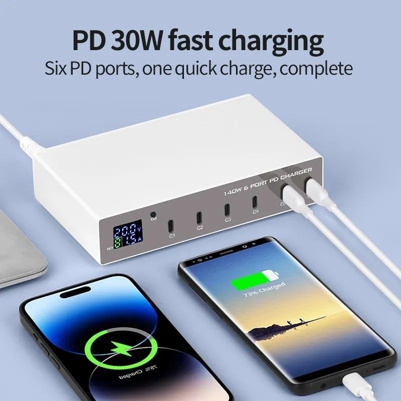 INTACT WLX-X6P 6-port USB-C multi-function PD charger view 3
