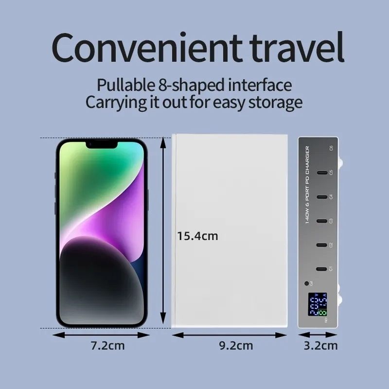 INTACT WLX-X6P 6-port USB-C multi-function PD charger view 4
