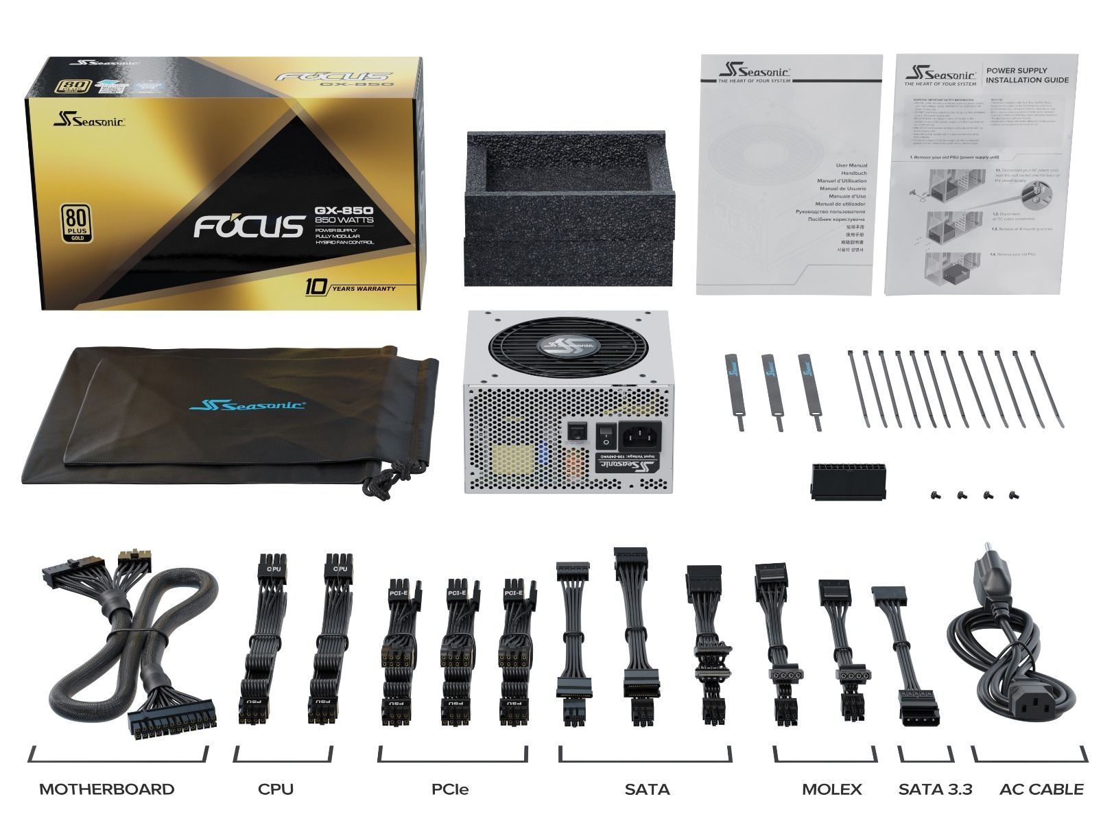 SEASONIC FOCUS GX (ONESEASONIC) WHITE EDITION GX-850 (SSR-850FX WHITE) 850W 80 view 6