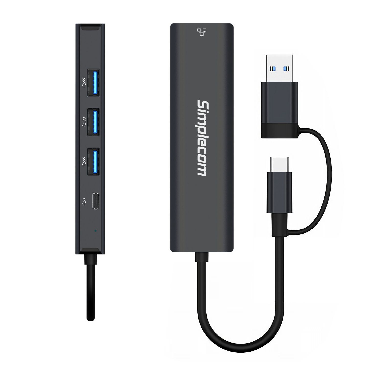 Simplecom CHN436 USB-C and USB-A to 4-Port USB HUB with Gigabit Ethernet Adapter view 4
