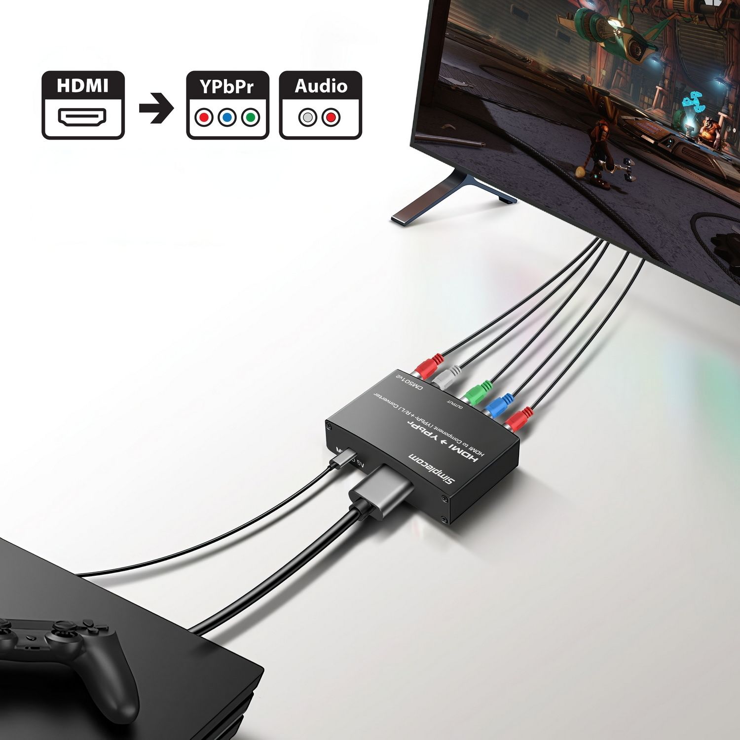 Simplecom CM501v2 HDMI to Component Video (YPbPr) and Audio (L/R) Converter view 4