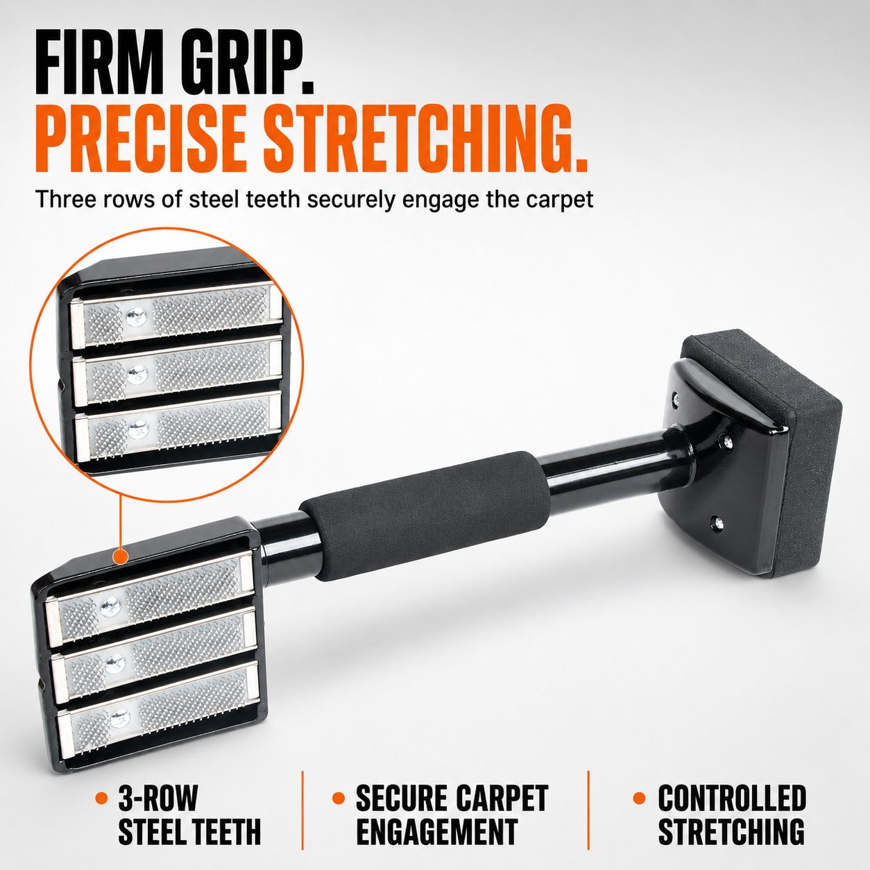 Carpet Knee Kicker Installation Tool with Steel Gripping Teeth & Foam Handle view 7