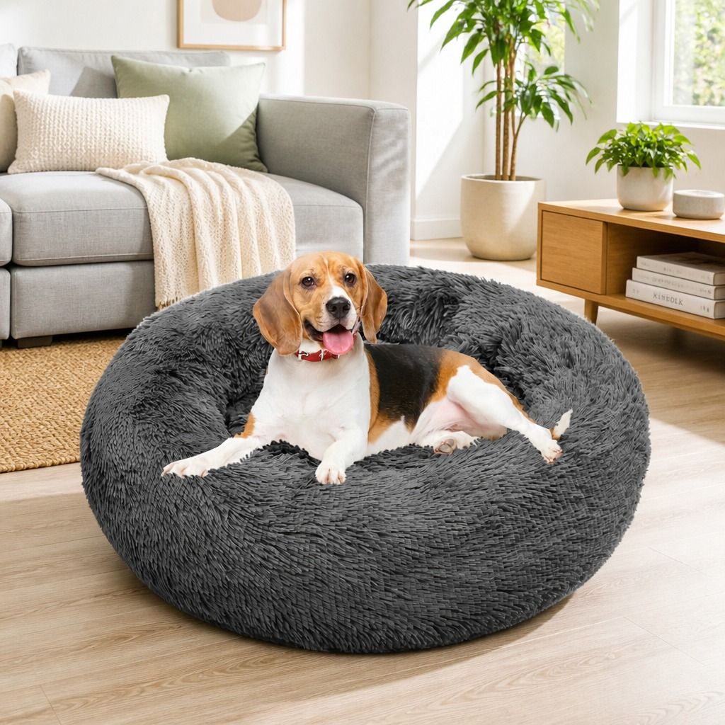 Dog Pet Cat Mat Puppy Warm Soft Cotton Washable Reusable Calming Bed Dark Gray view 12