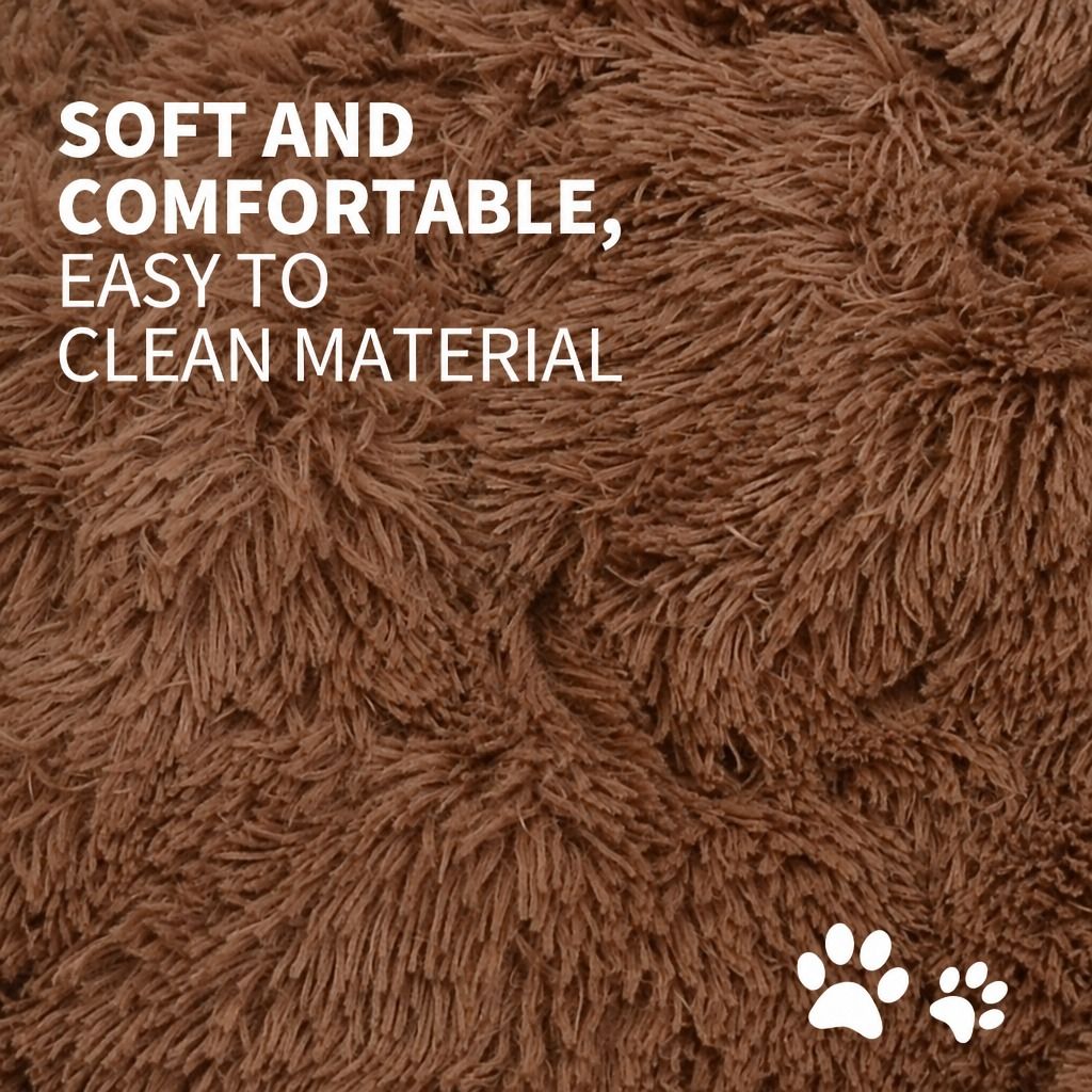 Pet Dog Bedding Warm Plush Round Comfortable Dog Nest Light Coffee Large 90cm view 6
