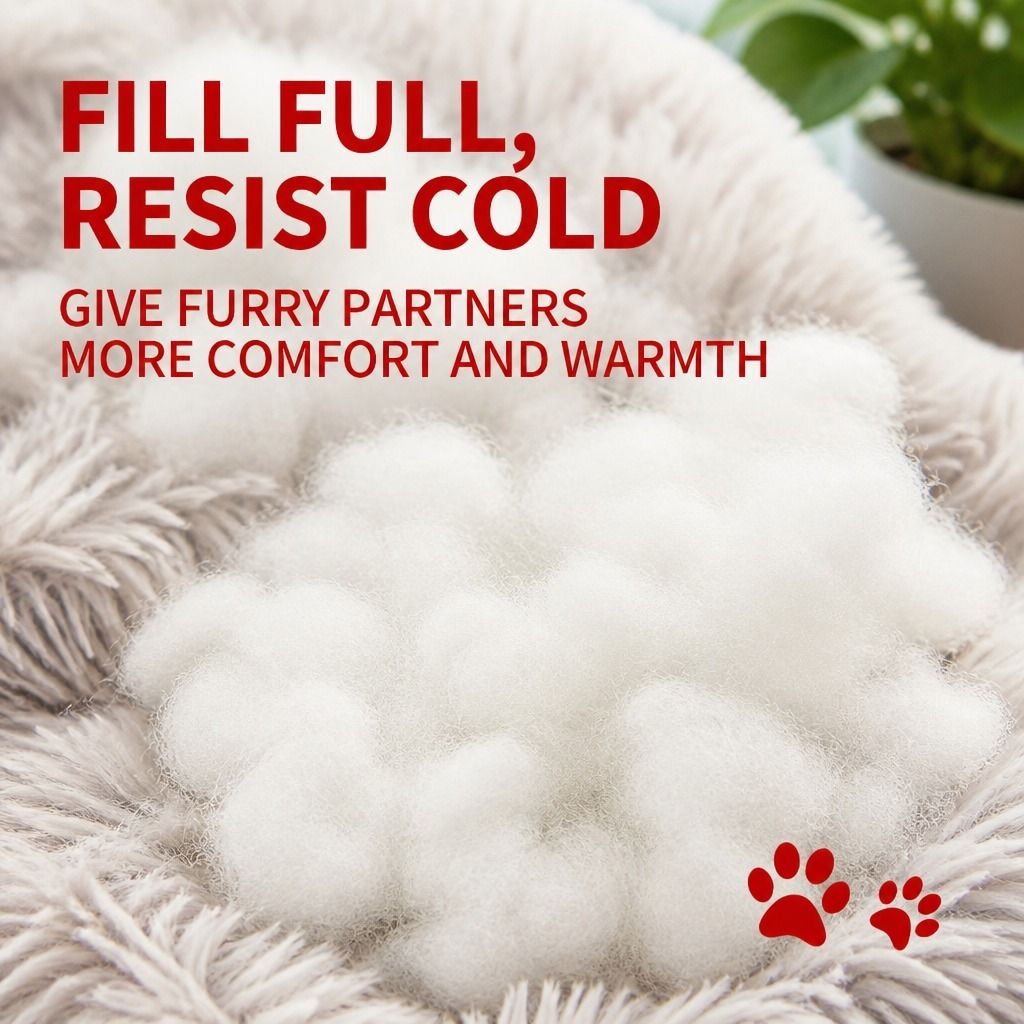 Pet Dog Bedding Warm Plush Round Comfortable Dog Nest Light Coffee Large 90cm view 7