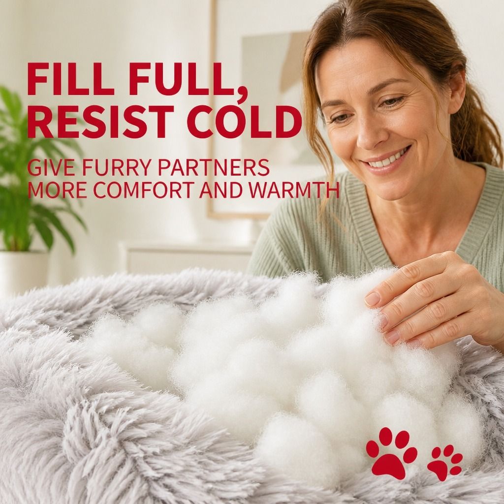 Pet Dog Bed Bedding Warm Plush Round Soft Dog Nest Light Coffee XL 100cm view 7