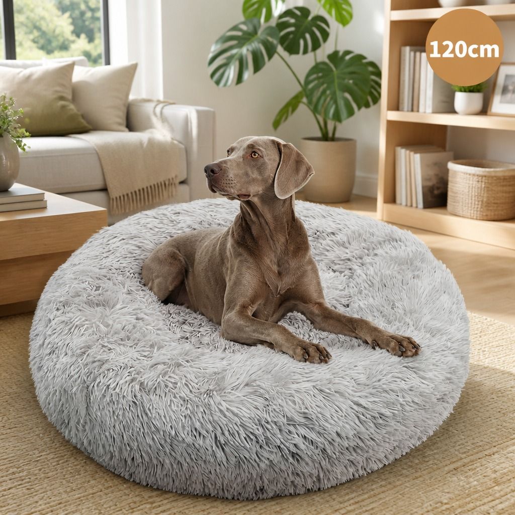 Pet Dog Bedding Warm Plush Round Comfortable Nest Comfy Sleep Kennel XXL — image 1