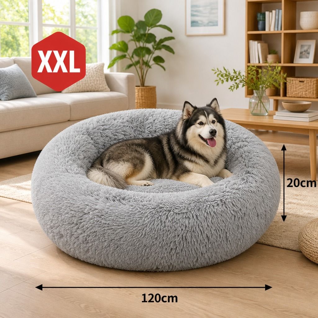 Pet Dog Bedding Warm Plush Round Comfortable Nest Comfy Sleep Kennel XXL view 2