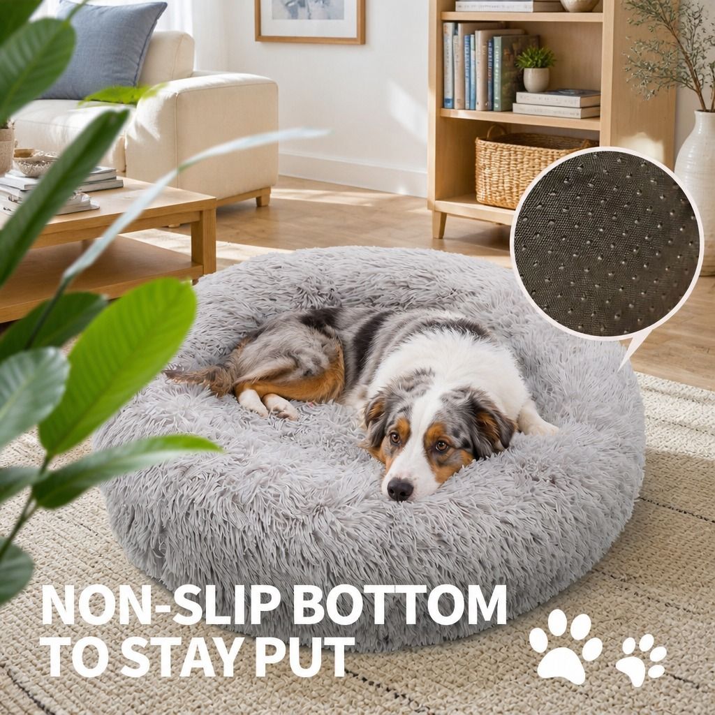 Pet Dog Bedding Warm Plush Round Comfortable Nest Comfy Sleep Kennel XXL view 8