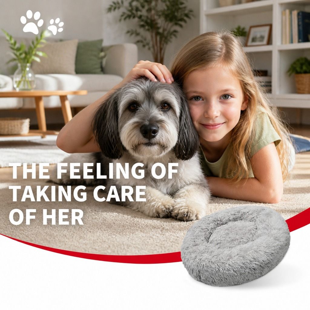 Pet Dog Bedding Warm Plush Round Comfortable Nest Comfy Sleep Kennel XXL view 10