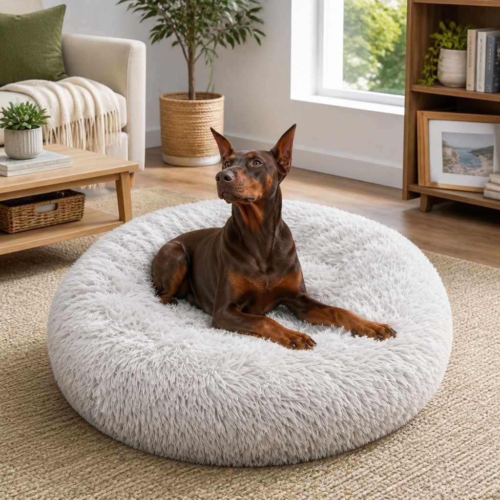Pet Dog Bedding Warm Plush Round Comfortable Nest Comfy Sleep Kennel XXL view 11