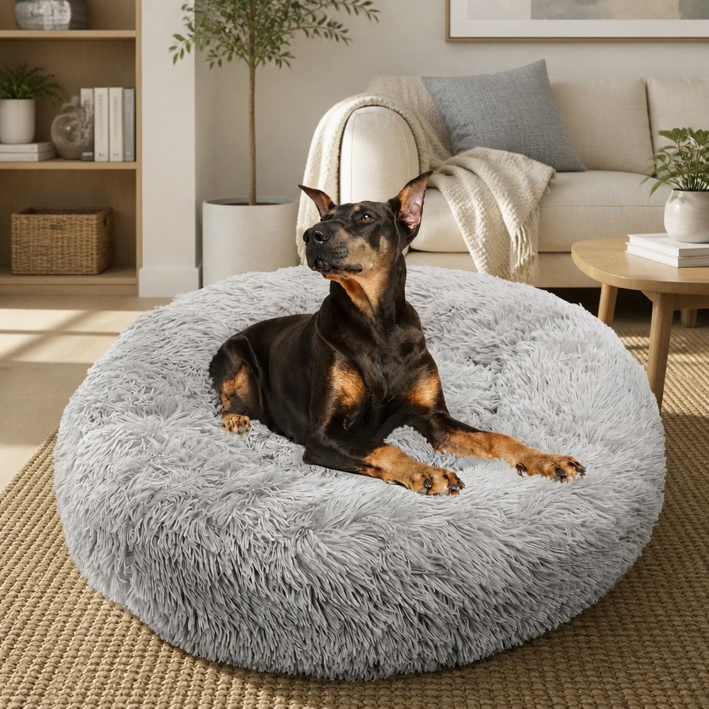 Pet Dog Bedding Warm Plush Round Comfortable Nest Comfy Sleep Kennel XXL view 12