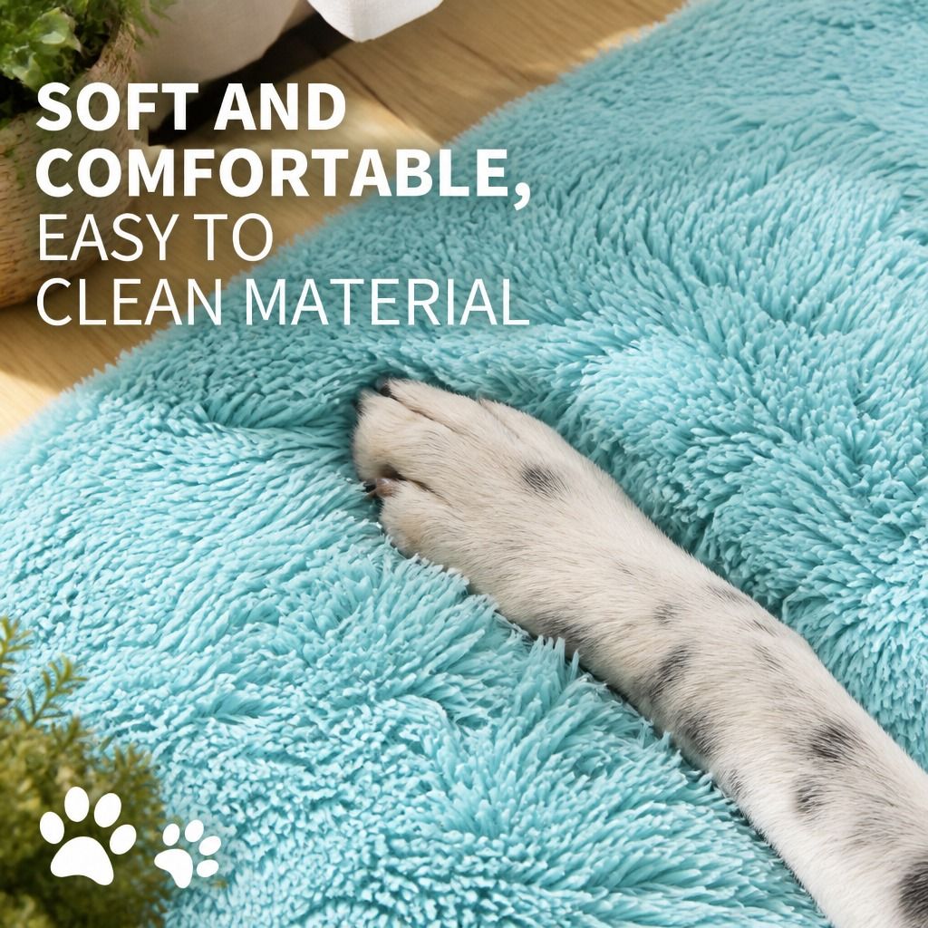 Pet Dog Bedding Warm Plush Round Comfortable Nest Comfy Sleep kennel Green 120cm view 5