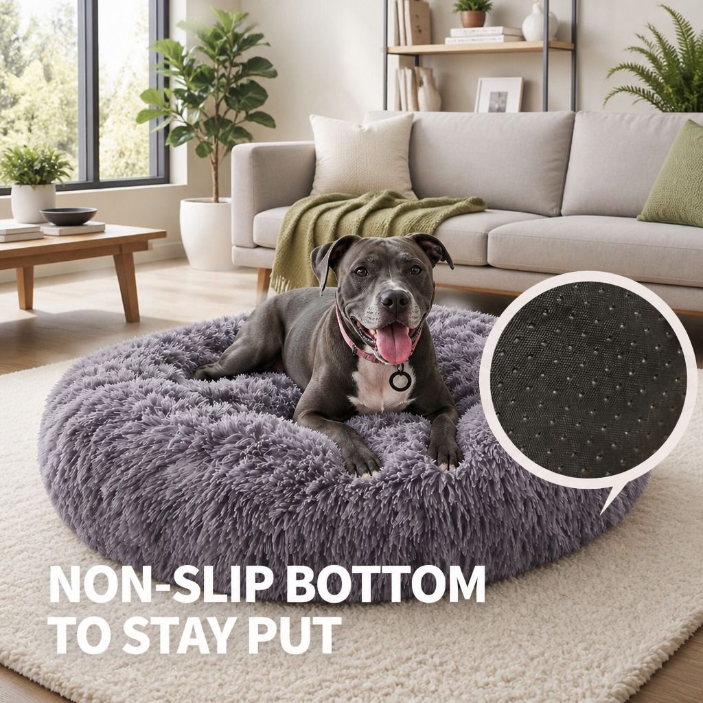 Pet Bed Dog Cat Calming Bed Sleeping Comfy Cave Washable Mat Extra Large 100cm view 8