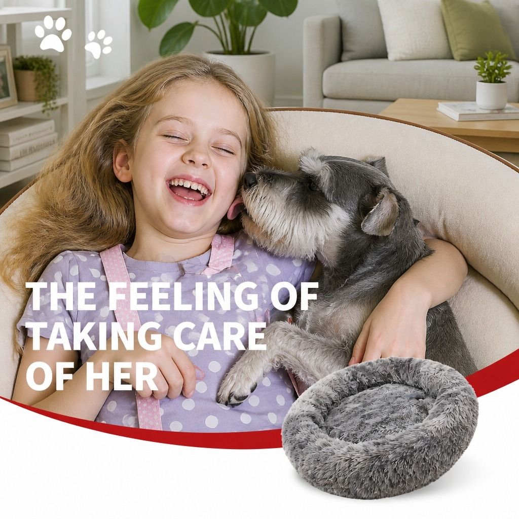 Pet Bed Dog Cat Calming Bed Sleeping Comfy Cave Washable Mat Extra Large 100cm view 10