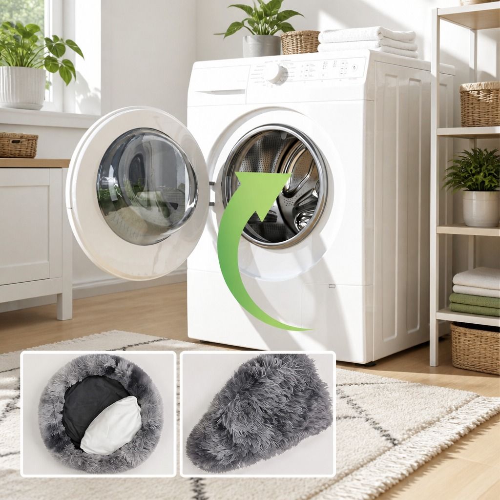 Dog Cat Pet Calming Bed Washable ZIPPER Cover Warm Soft Plush Round Sleeping 70 view 9