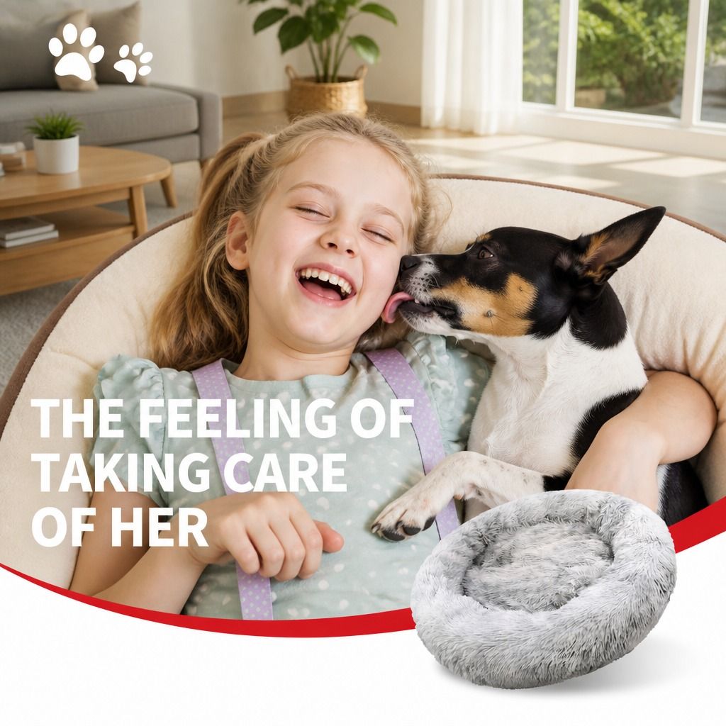 Pet Bed Dog Cat Large Beds Calming Warm Soft Cushion Mattress Plush Comfy 90cm view 11
