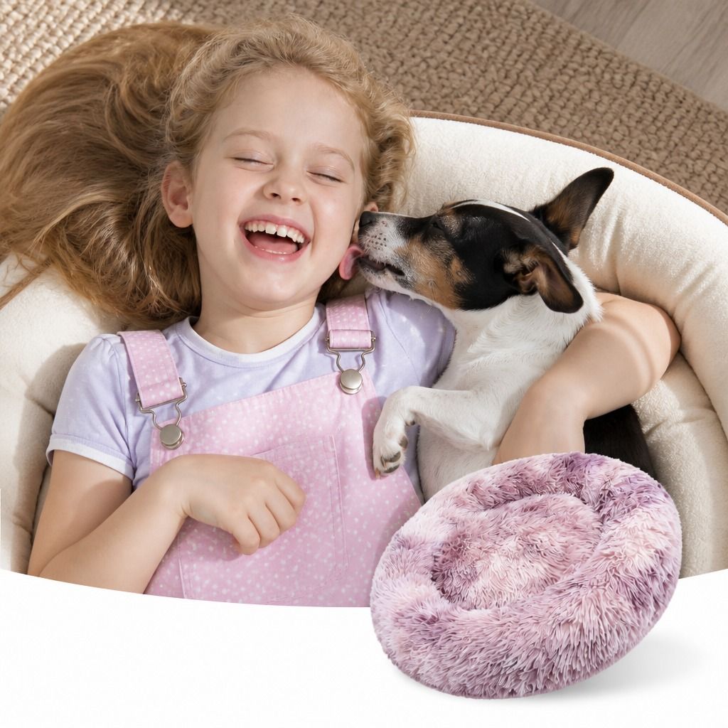Dog Pet Cat Calming Bed Beds Large Mat Comfy Puppy Fluffy Donut Cushion Plush 70 view 11