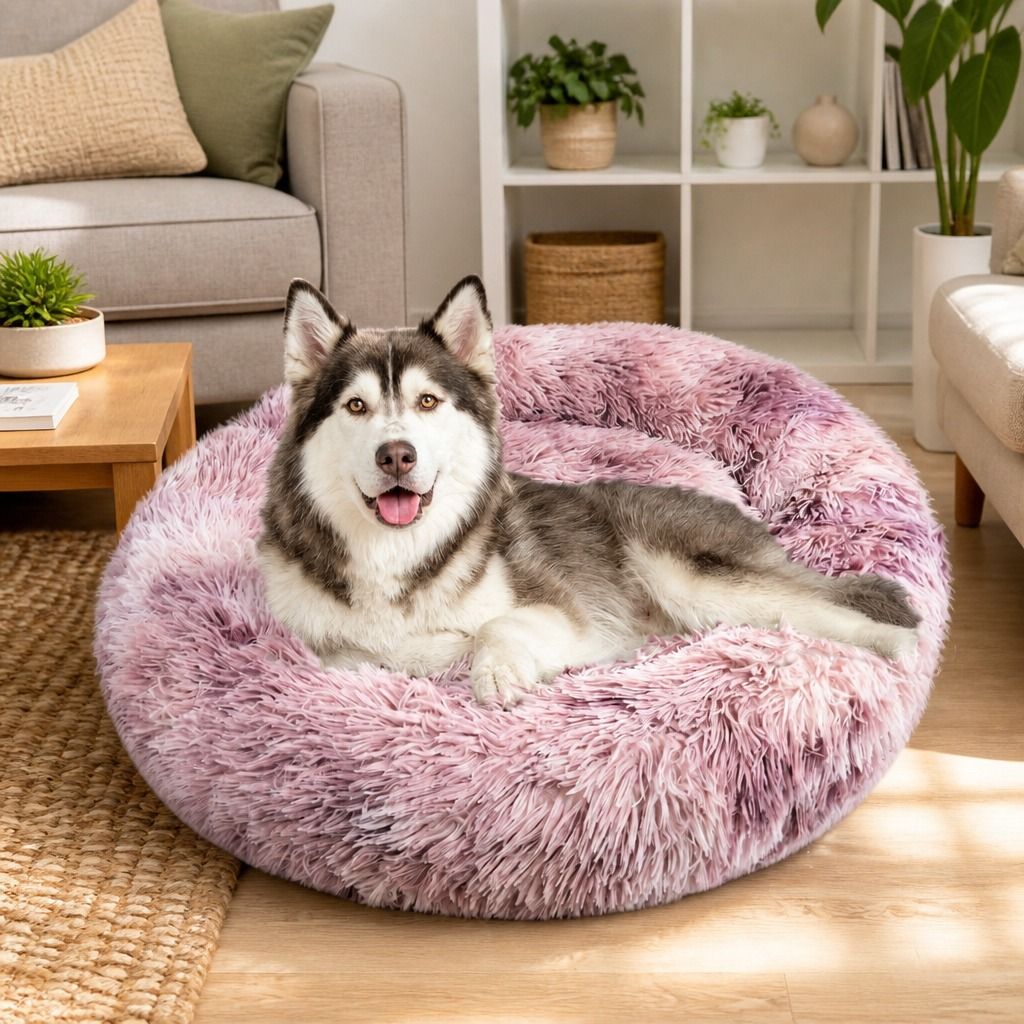 Dog Pet Cat Calming Bed Beds Large Mat Comfy Puppy Fluffy Donut Cushion Plush 70 view 12