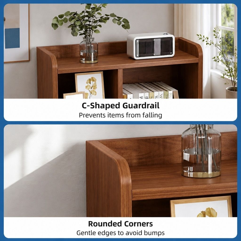 HYGGO Bedside Table Drawer Nightstand Multi-Compartment Storage Reddish-Brown 70cm view 6