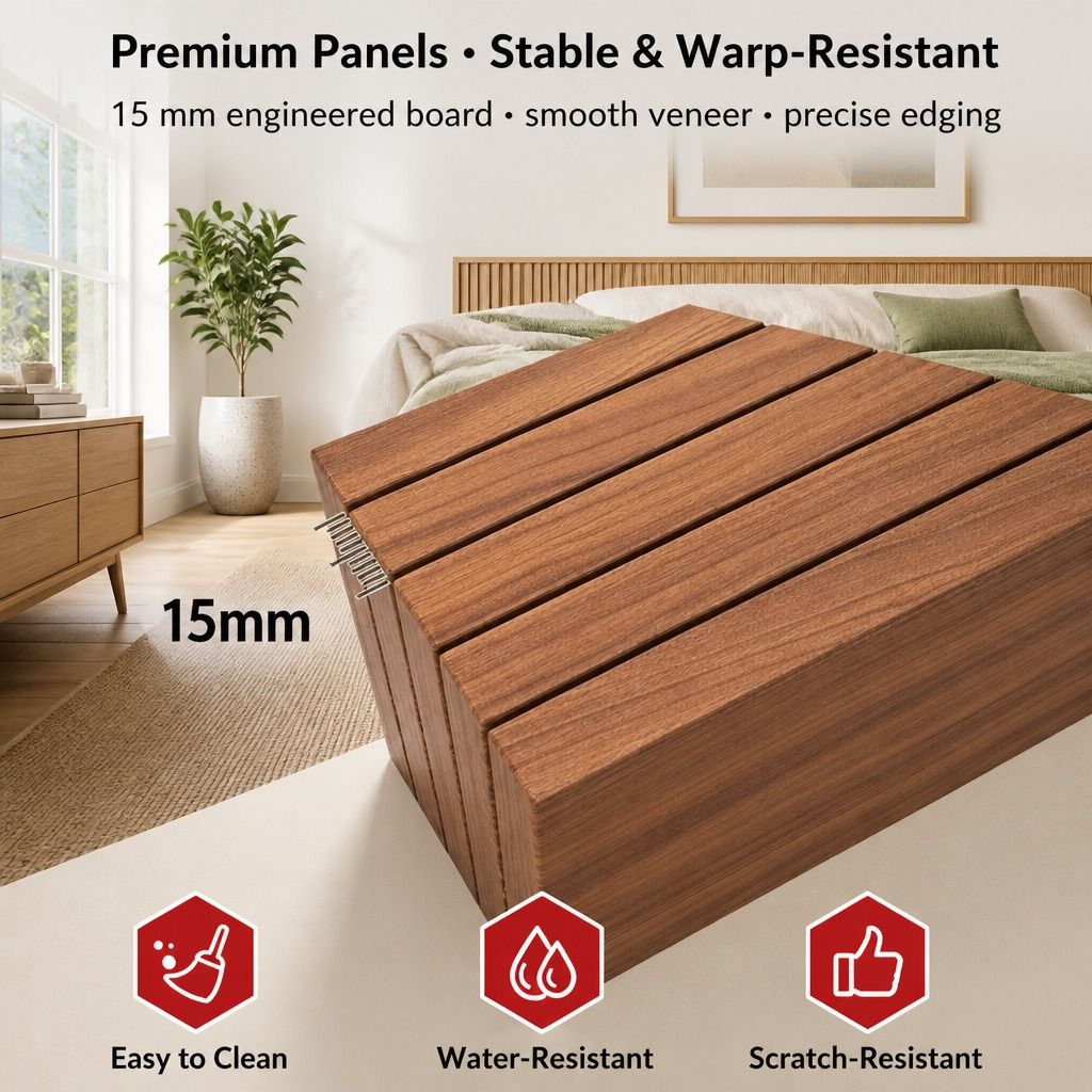 HYGGO Bedside Table Drawer Nightstand Multi-Compartment Storage Reddish-Brown 70cm view 9