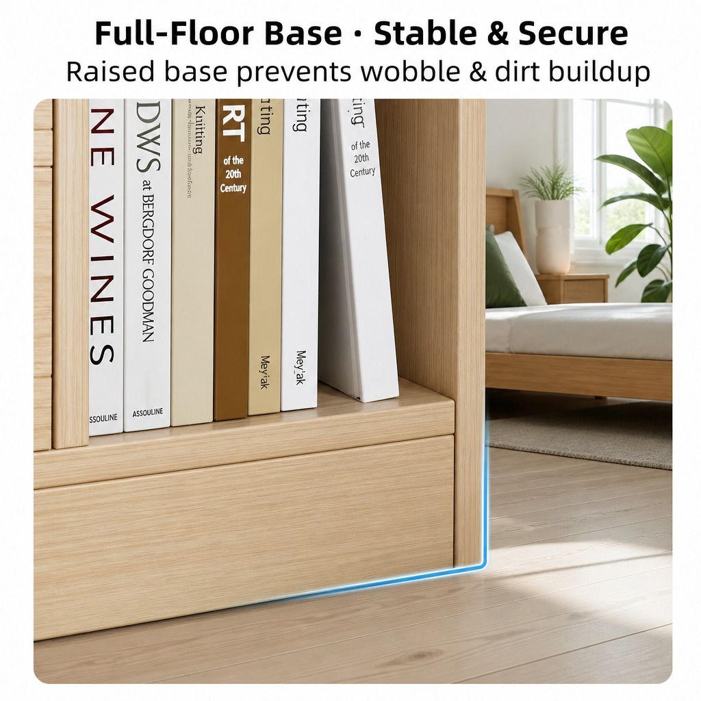 HYGGO Light Wood Bedside Table Drawer Nightstand Open Shelf Storage Tray view 8