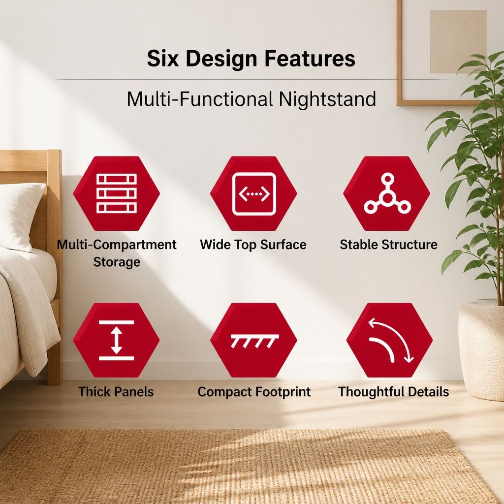 Warm White Bedside Table Nightstand Wooden Legs Two Drawers Open Storage view 4