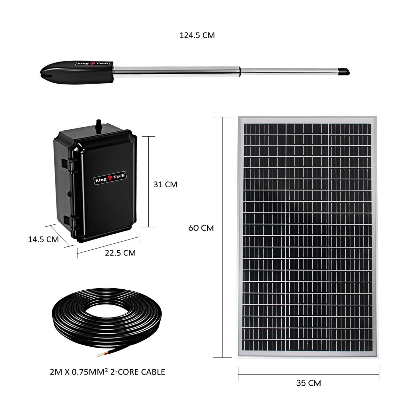 Full Solar Automatic 40W Double Swing Gate Opener Remote Keypad Control view 4
