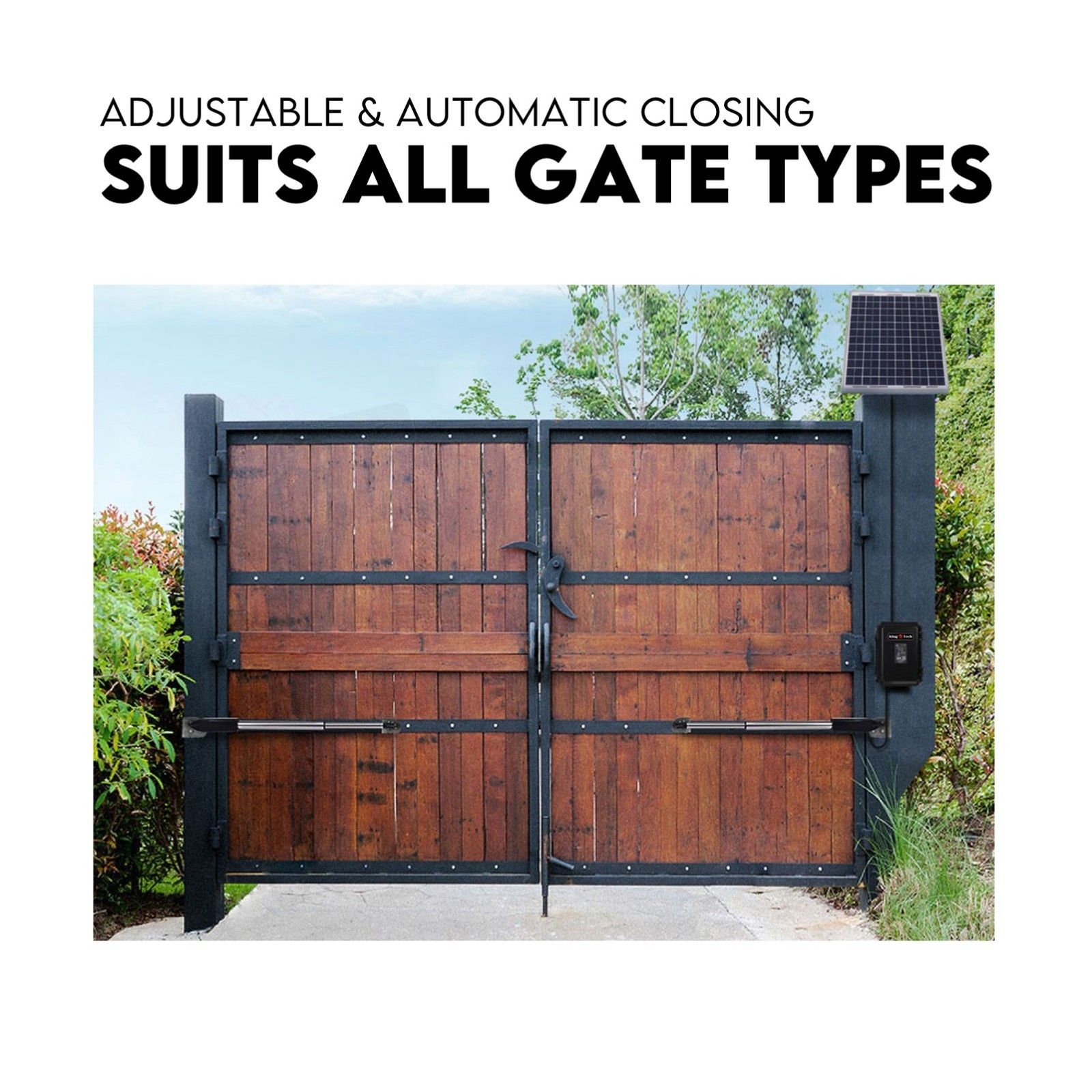 Double Swing Gate Opener Automatic Full Solar Power Kit Remote Control view 10