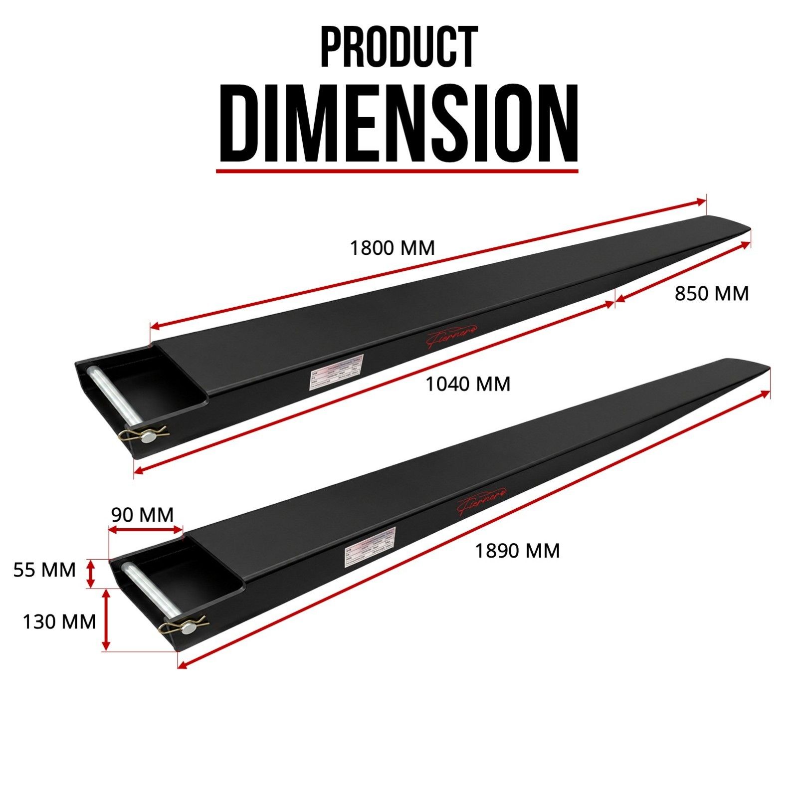 1800mm Forklift Fork Tynes Extension Slippers Heavy Duty Tynes view 7