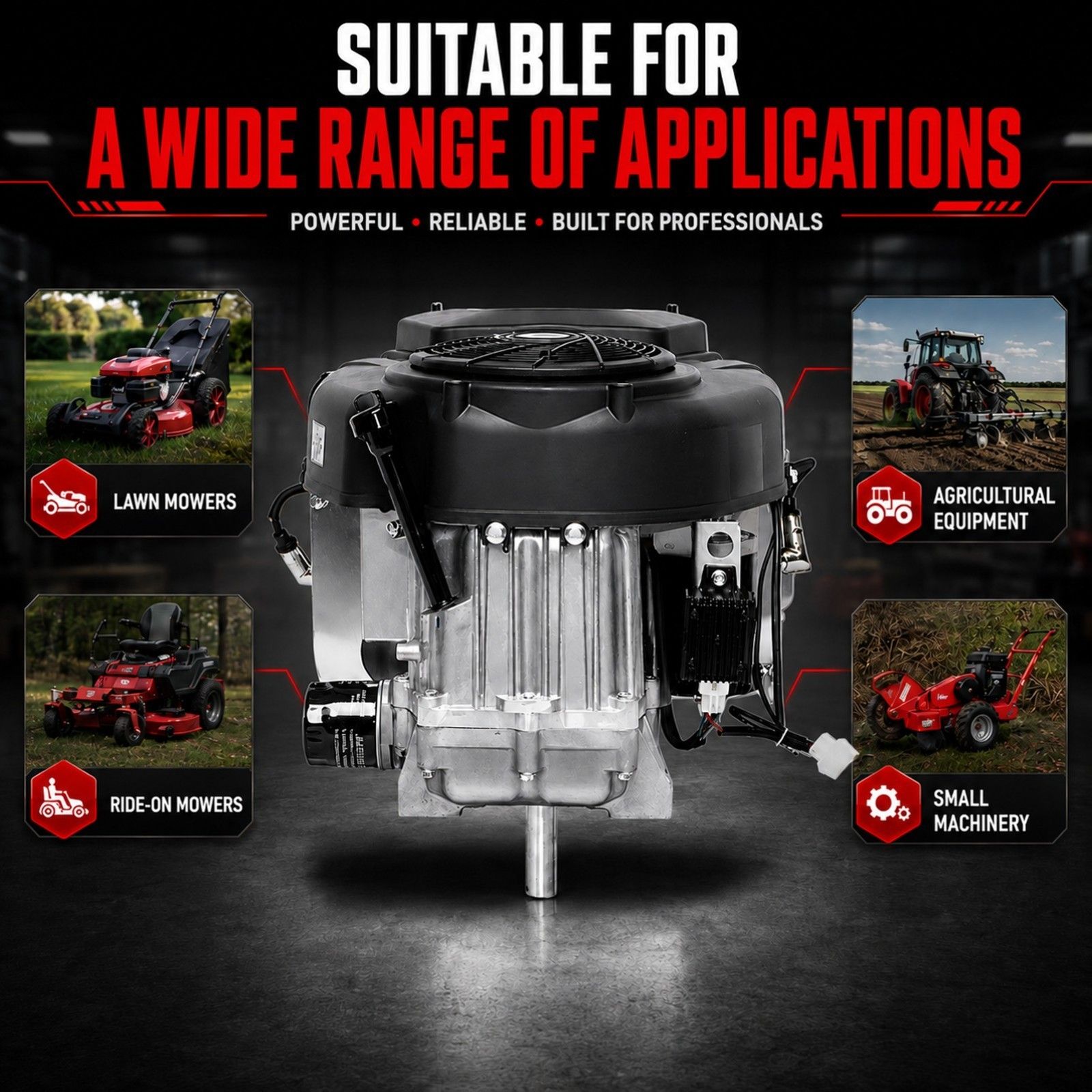 25HP V-Twin Vertical Shaft Lawn Engine Petrol Motor 4 Stroke Ride On Mower view 8
