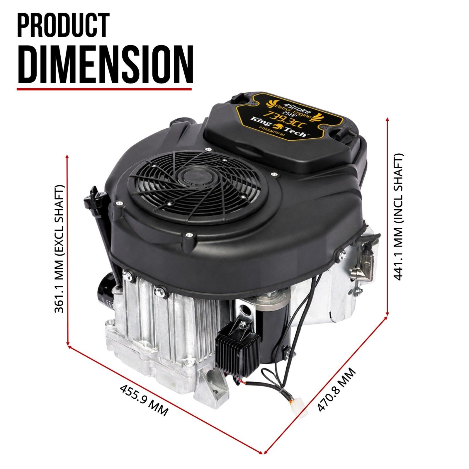 25HP V-Twin Vertical Shaft Lawn Engine Petrol Motor 4 Stroke Ride On Mower view 9