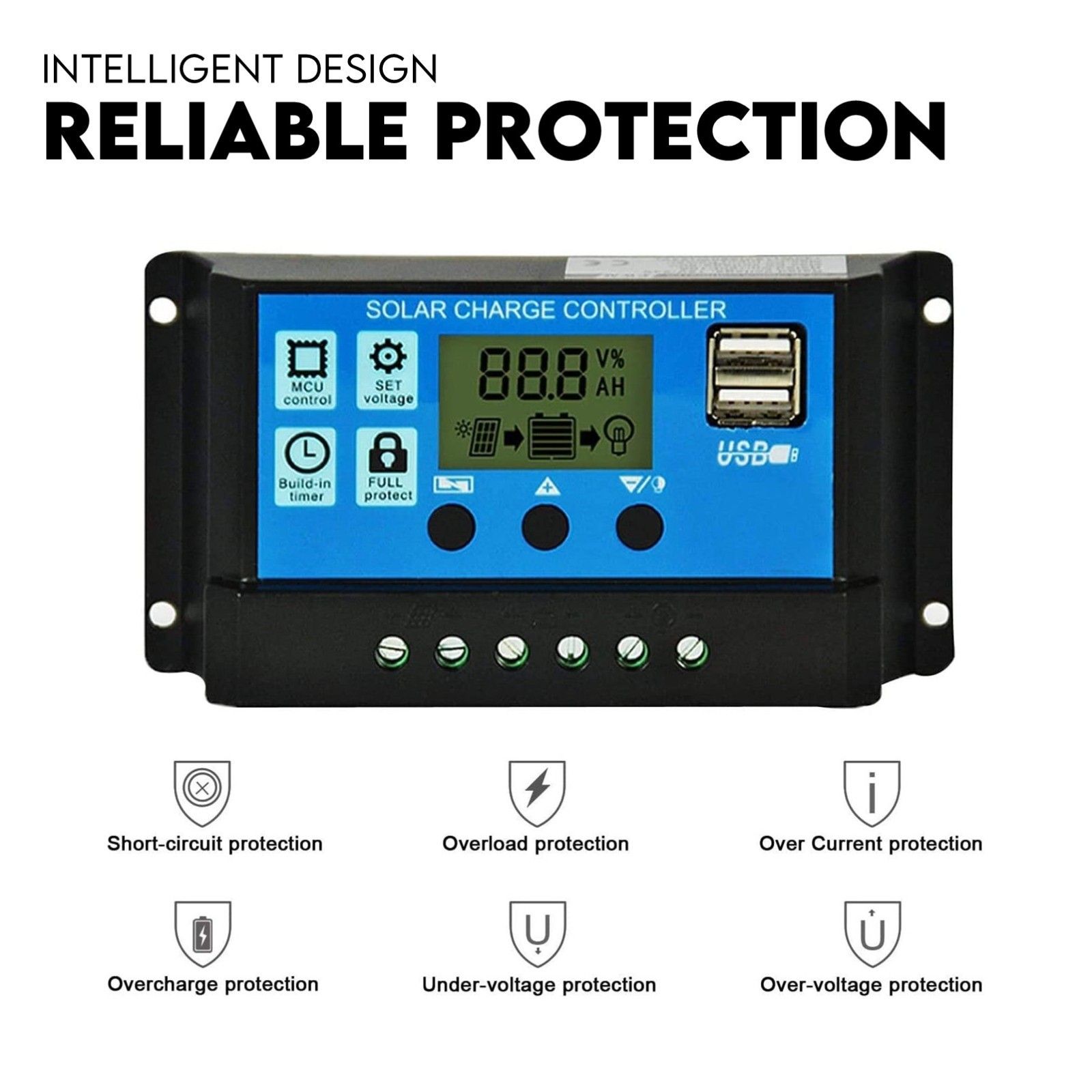 40W Full Solar Powered Automatic Remote Single Swing Gate Opener Battery view 3
