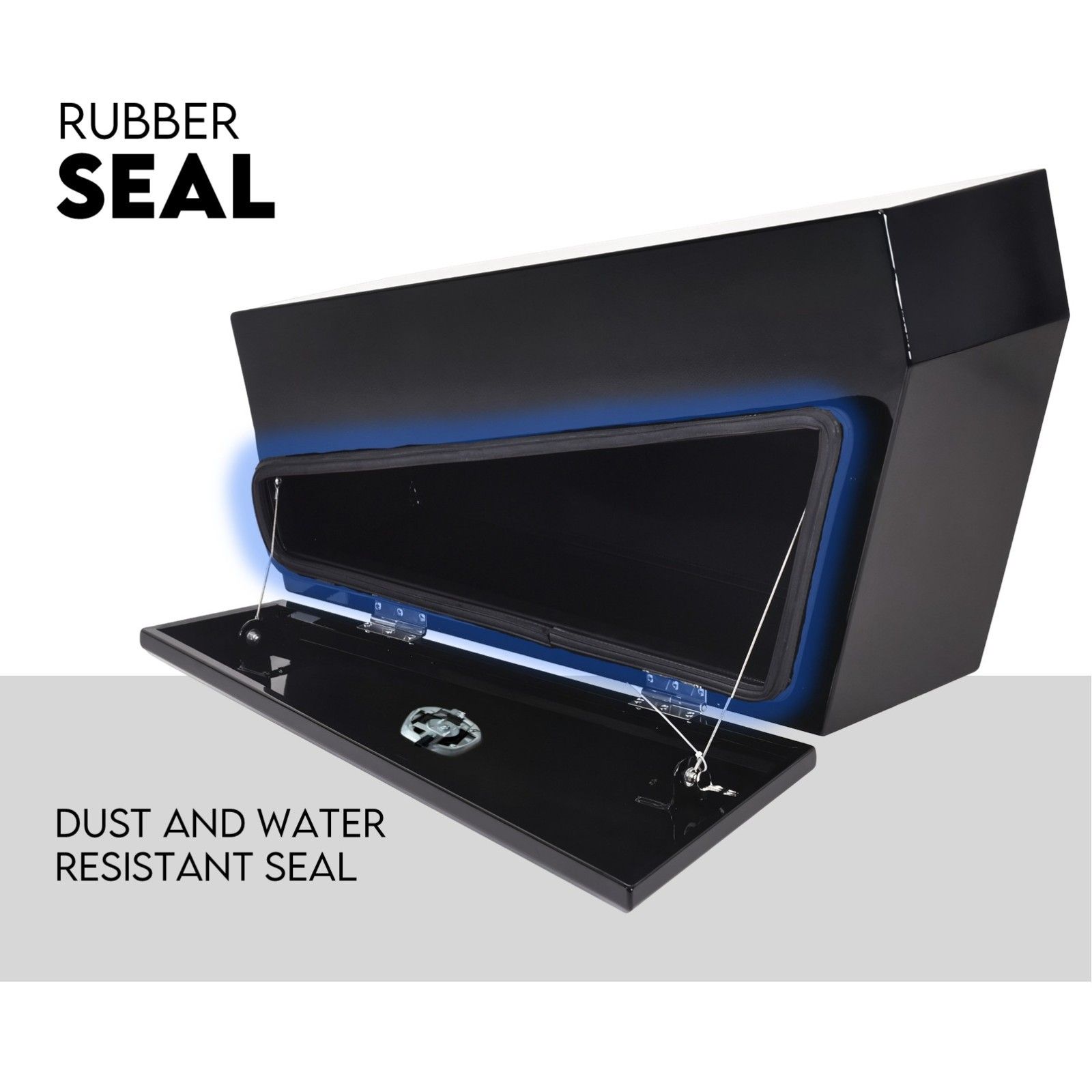Under Tray Tool Box Underbody Pair Set 750mm Black Steel view 4