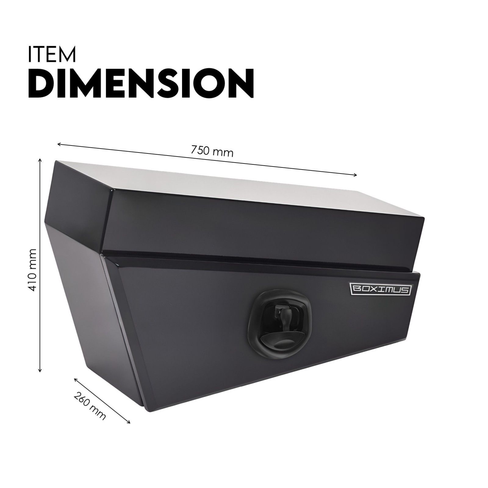 Under Tray Tool Box Underbody Pair Set 750mm Black Steel view 7