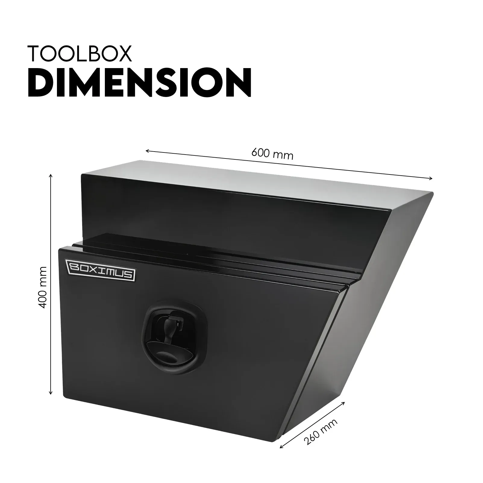 Under Tray Tool Box Underbody Pair Set 600mm Black Aluminium view 11