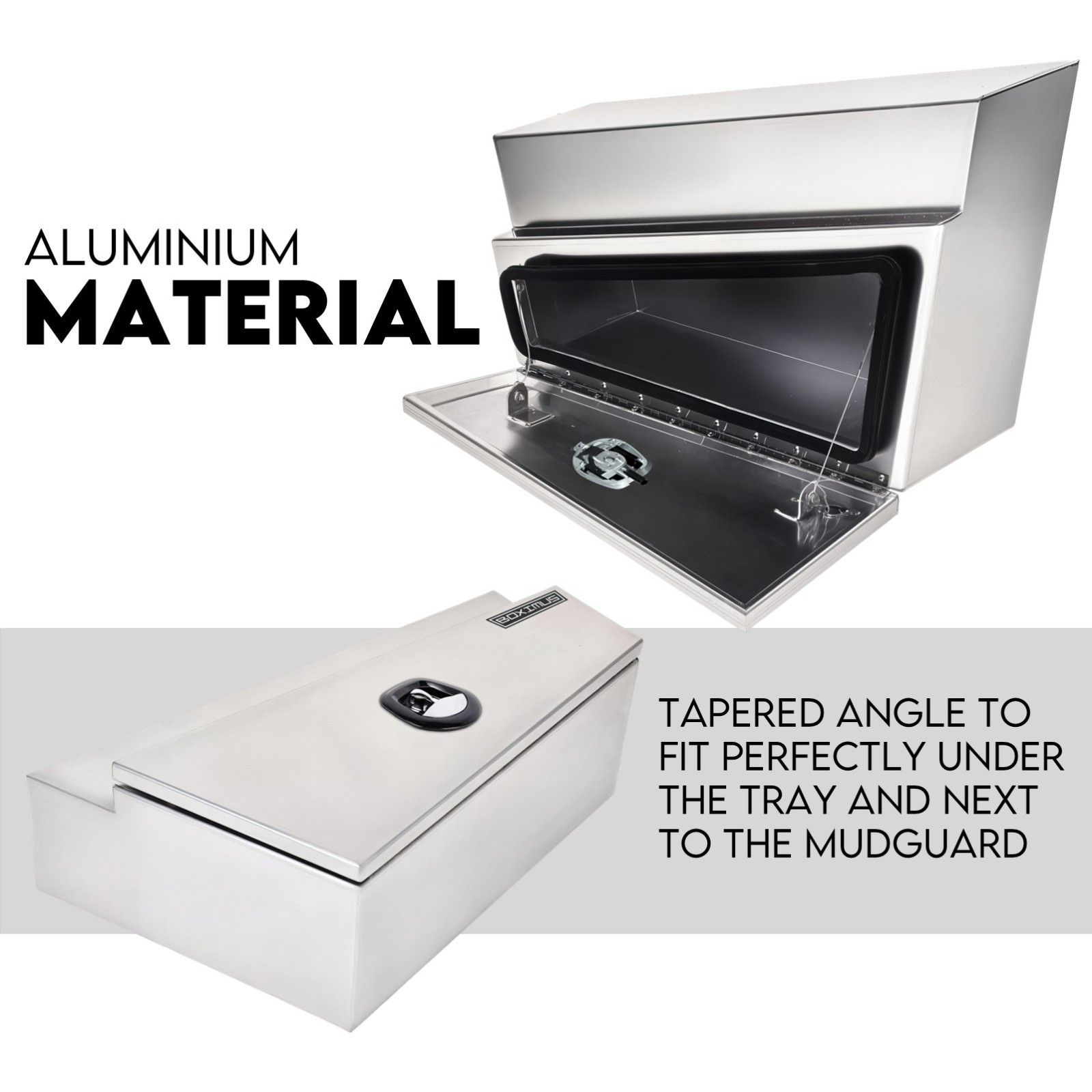 Under Tray Tool Box Underbody Pair Set 750mm Aluminium view 2