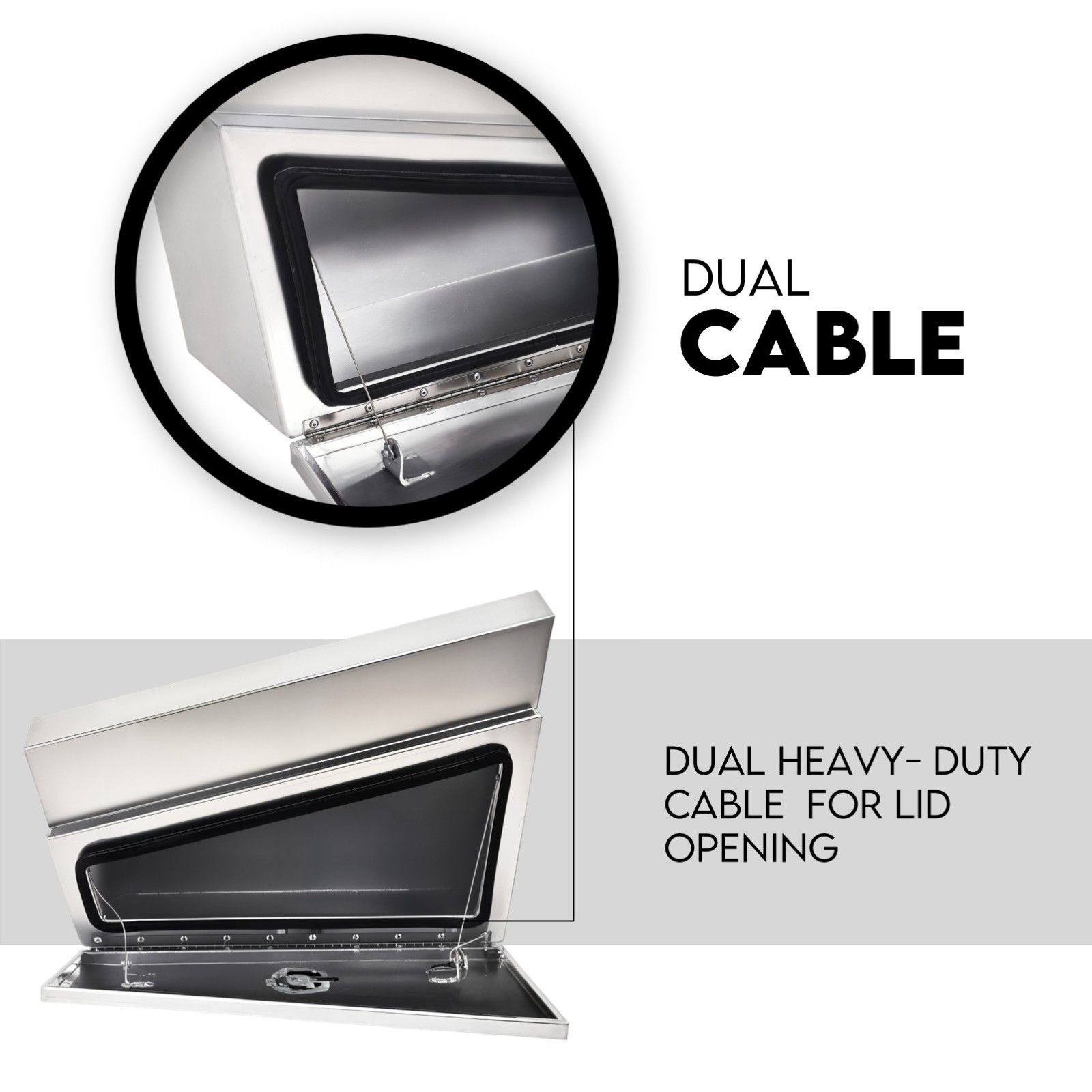 Under Tray Tool Box Underbody Pair Set 750mm Aluminium view 5