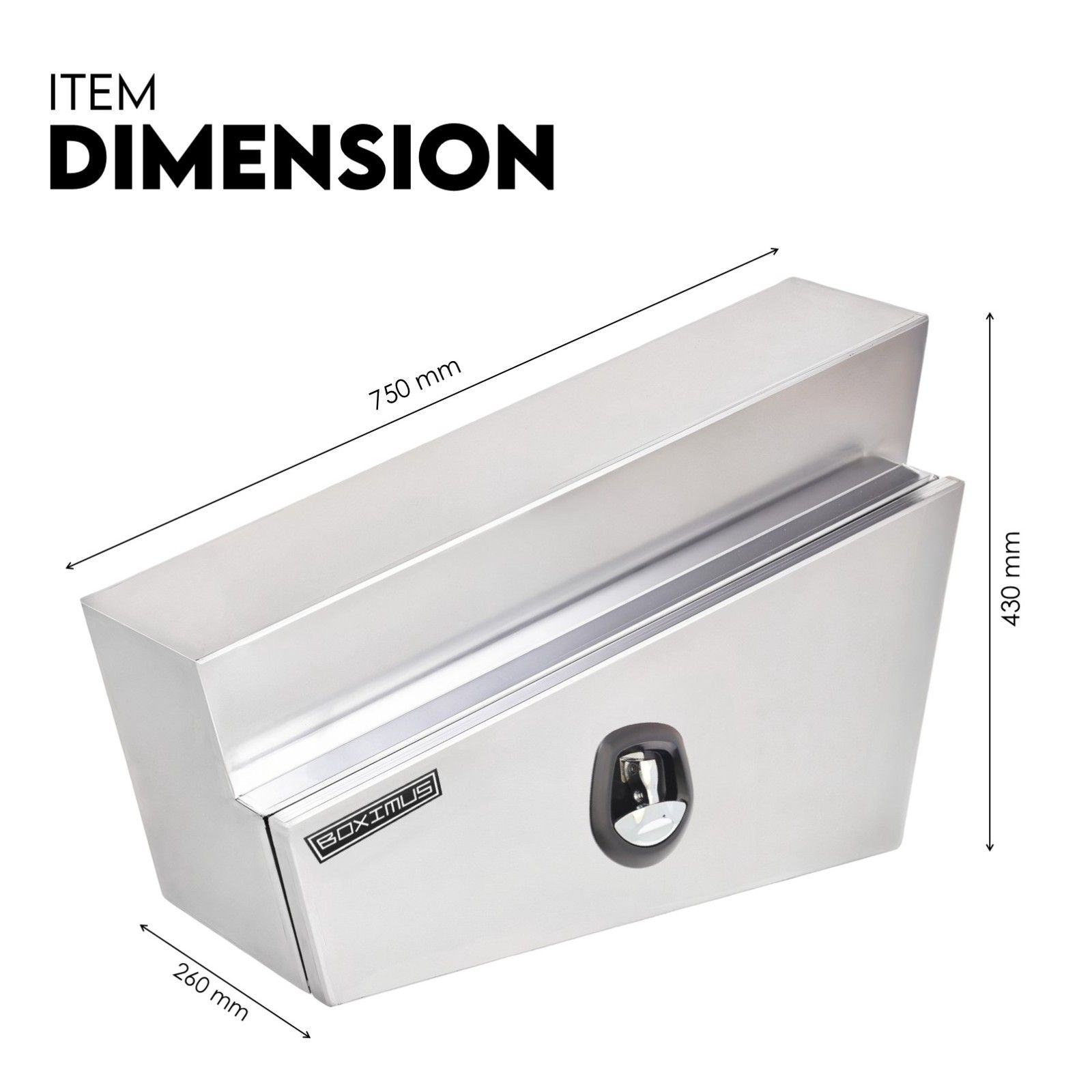 Under Tray Tool Box Underbody Pair Set 750mm Aluminium view 7