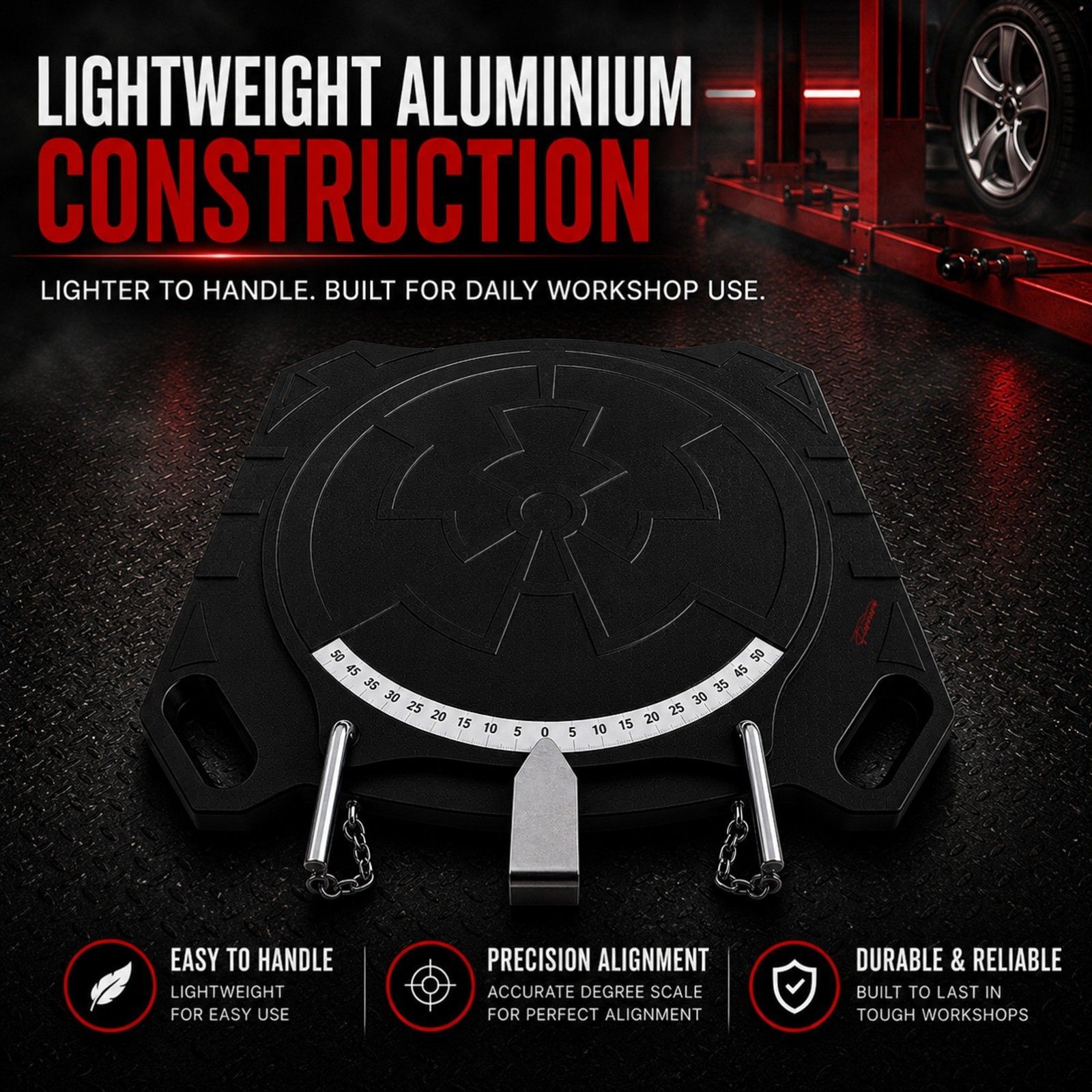 2 pc Aluminum Wheel Alignment Turntable Pair 360° Rotating Turn Plate 2 Ton view 2