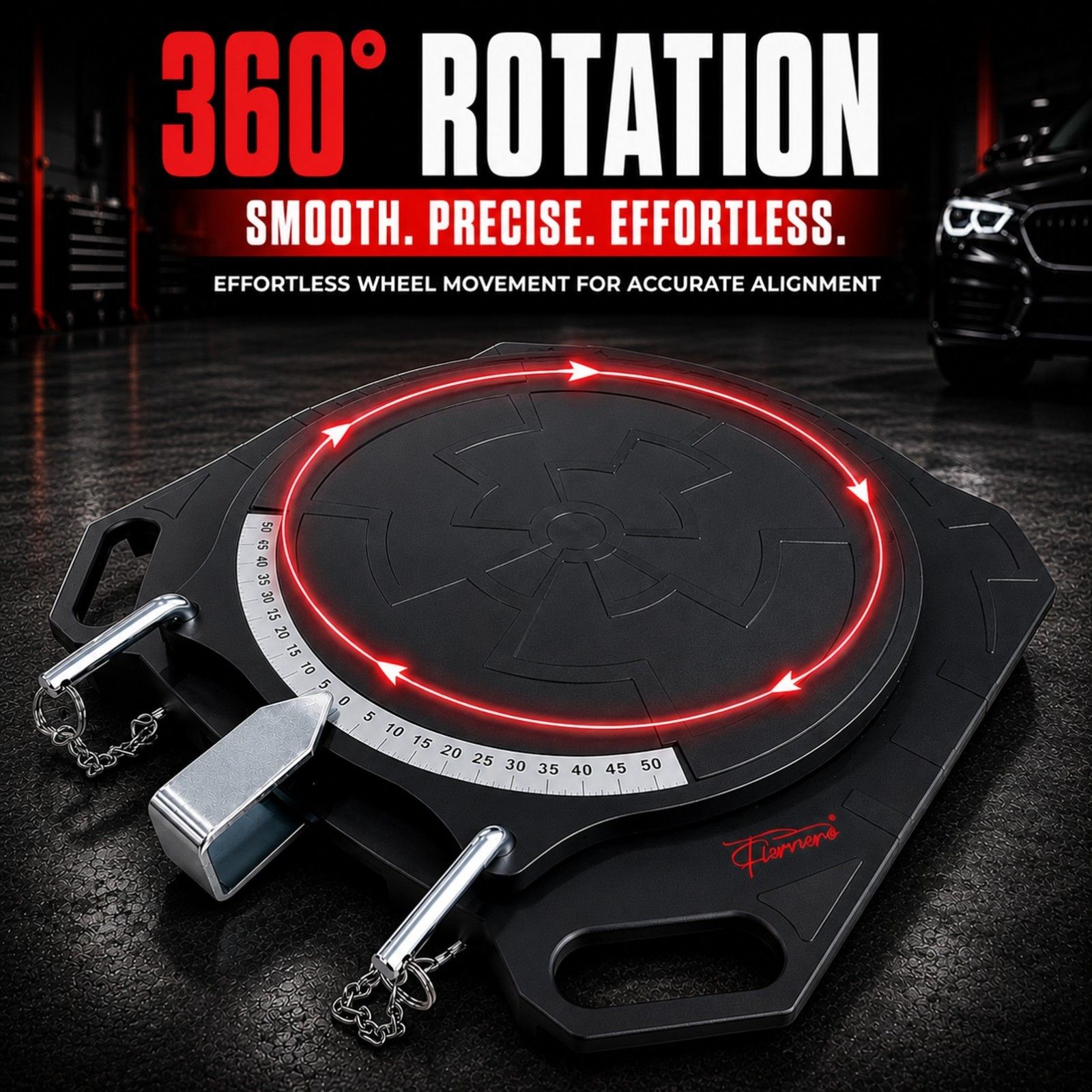 2 pc Aluminum Wheel Alignment Turntable Pair 360° Rotating Turn Plate 2 Ton view 3