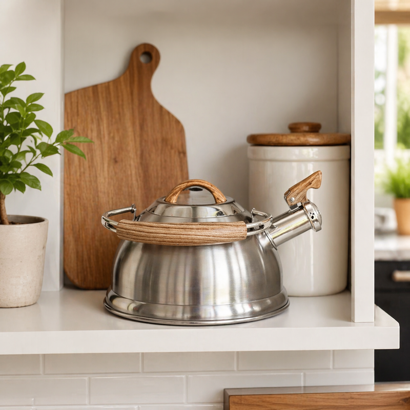 2.8L Whistling Kettle Stainless Steel Foldable Handle Camping Home Office Silver view 5