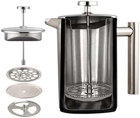 White French Press Coffee Maker 1000ml with Coffee Bean Can + Extra Filter view 5