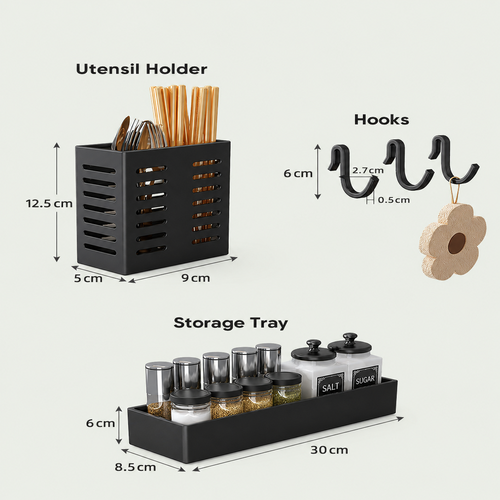 Multifunctional Microwave Shelf Storage Cutlery Tray Spice Holder Kitchen Rack view 5