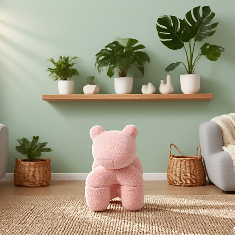 Lamb Stool Chair Pink view 2