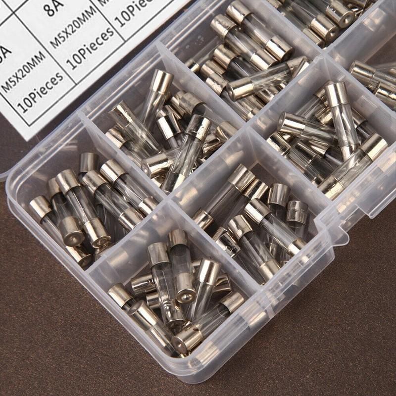 100Pcs Fast-Blow Glass Tube Fuses 5 x 20mm Quick Blow Assortment Kit view 4