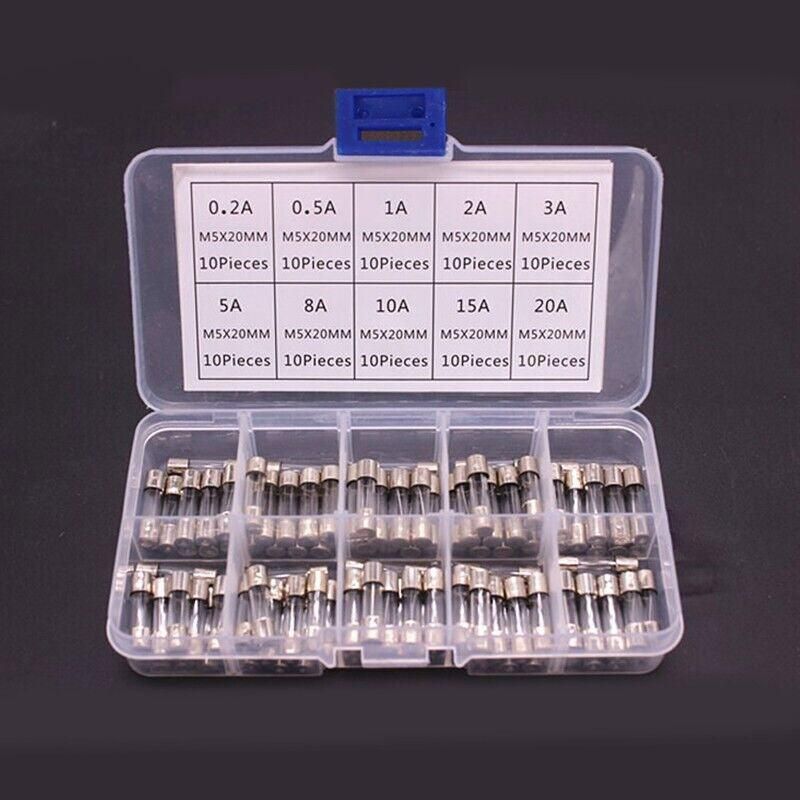 100Pcs Fast-Blow Glass Tube Fuses 5 x 20mm Quick Blow Assortment Kit view 11