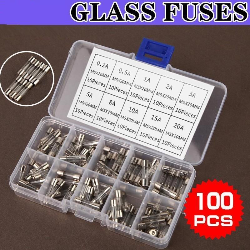 100Pcs Fast-Blow Glass Tube Fuses 5 x 20mm Quick Blow Assortment Kit view 12