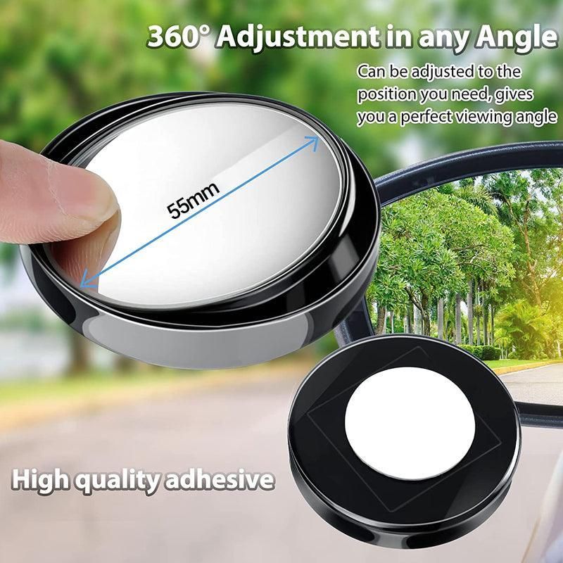 2X Blind Spot Car Mirror 360 Wide Angle Adjustable Rear Side View Convex Black view 4